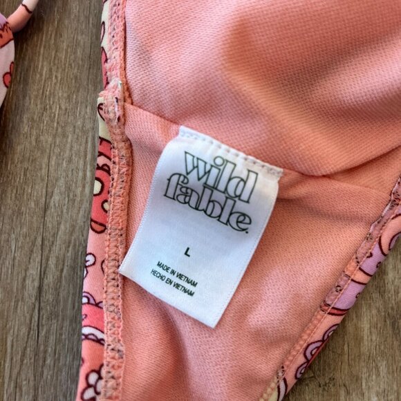 Womens Wild Fable Pink Print Bikini Top - L - Picture 5 of 5